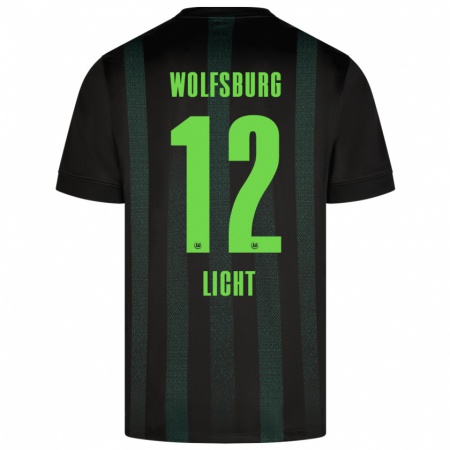 Kandiny Gyermek Philipp Licht #12 Sötétzöld Idegenbeli Jersey 2024/25 Mez Póló Ing