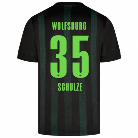 Kandiny Gyermek Philipp Schulze #35 Sötétzöld Idegenbeli Jersey 2024/25 Mez Póló Ing