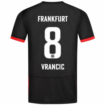 Kandiny Gyermek Mario Vrancic #8 Fekete Idegenbeli Jersey 2024/25 Mez Póló Ing