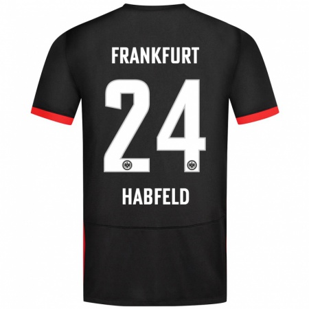 Kandiny Gyermek Josef Haßfeld #24 Fekete Idegenbeli Jersey 2024/25 Mez Póló Ing