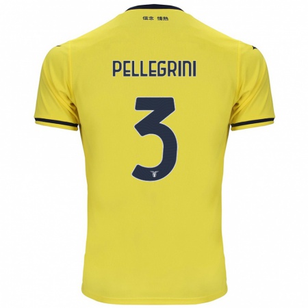 Kandiny Gyermek Luca Pellegrini #3 Sárga Idegenbeli Jersey 2024/25 Mez Póló Ing