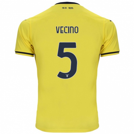 Kandiny Gyermek Matías Vecino #5 Sárga Idegenbeli Jersey 2024/25 Mez Póló Ing