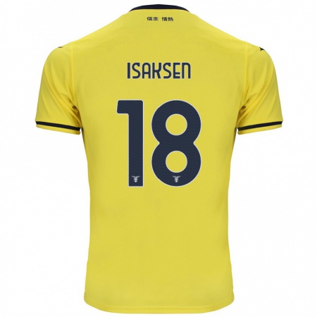 Kandiny Gyermek Gustav Isaksen #18 Sárga Idegenbeli Jersey 2024/25 Mez Póló Ing