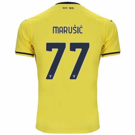 Kandiny Gyermek Adam Marusic #77 Sárga Idegenbeli Jersey 2024/25 Mez Póló Ing