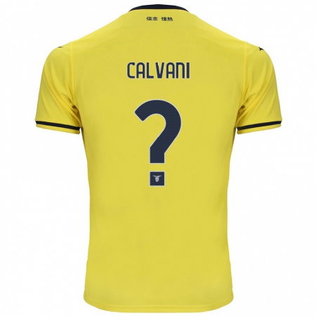 Kandiny Gyermek Lorenzo Calvani #0 Sárga Idegenbeli Jersey 2024/25 Mez Póló Ing