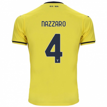 Kandiny Gyermek Marco Nazzaro #4 Sárga Idegenbeli Jersey 2024/25 Mez Póló Ing