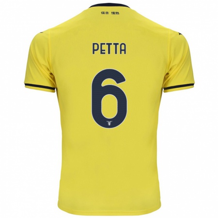 Kandiny Gyermek Andrea Petta #6 Sárga Idegenbeli Jersey 2024/25 Mez Póló Ing