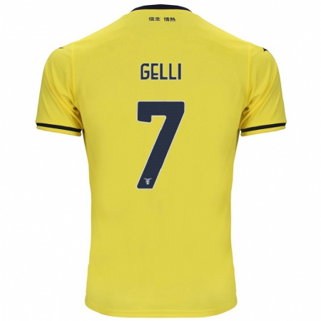 Kandiny Gyermek Valerio Gelli #7 Sárga Idegenbeli Jersey 2024/25 Mez Póló Ing