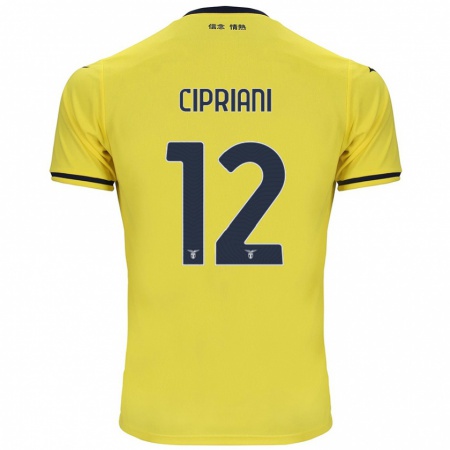 Kandiny Gyermek Alessio Cipriani #12 Sárga Idegenbeli Jersey 2024/25 Mez Póló Ing