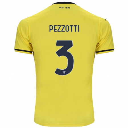 Kandiny Gyermek Arianna Pezzotti #3 Sárga Idegenbeli Jersey 2024/25 Mez Póló Ing