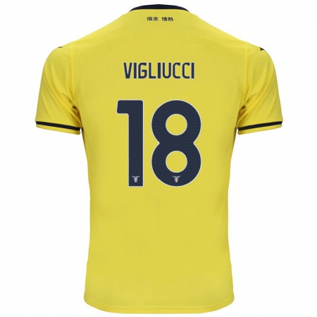 Kandiny Gyermek Chiara Vigliucci #18 Sárga Idegenbeli Jersey 2024/25 Mez Póló Ing