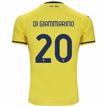 Kandiny Gyermek Virginia Di Giammarino #20 Sárga Idegenbeli Jersey 2024/25 Mez Póló Ing