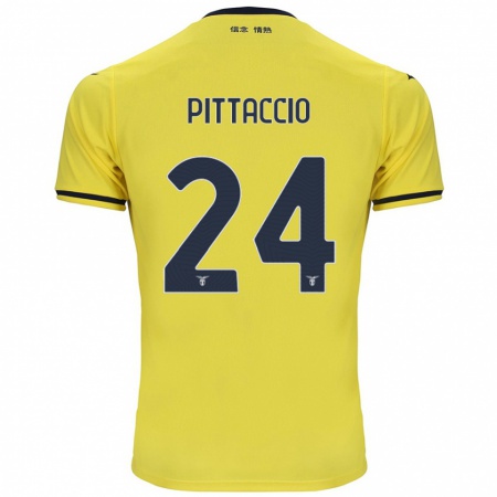 Kandiny Gyermek Francesca Pittaccio #24 Sárga Idegenbeli Jersey 2024/25 Mez Póló Ing