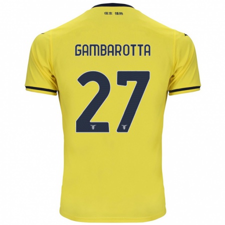 Kandiny Gyermek Margot Gambarotta #27 Sárga Idegenbeli Jersey 2024/25 Mez Póló Ing