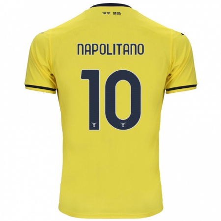 Kandiny Gyermek Luca Napolitano #10 Sárga Idegenbeli Jersey 2024/25 Mez Póló Ing