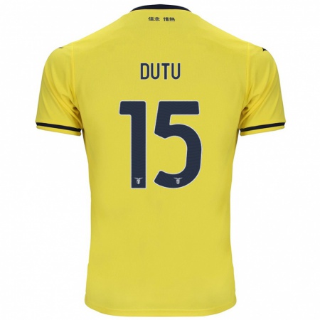 Kandiny Gyermek Matteo Dutu #15 Sárga Idegenbeli Jersey 2024/25 Mez Póló Ing