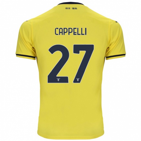 Kandiny Gyermek Tommaso Cappelli #27 Sárga Idegenbeli Jersey 2024/25 Mez Póló Ing