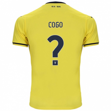 Kandiny Gyermek Giovanni Cogo #0 Sárga Idegenbeli Jersey 2024/25 Mez Póló Ing