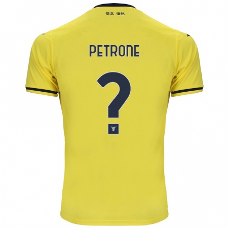 Kandiny Gyermek Pierfrancesco Petrone #0 Sárga Idegenbeli Jersey 2024/25 Mez Póló Ing