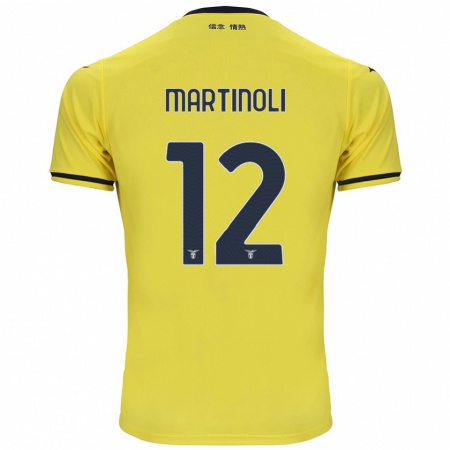 Kandiny Gyermek Elettra Martinoli #12 Sárga Idegenbeli Jersey 2024/25 Mez Póló Ing