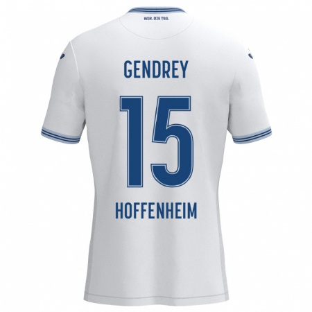 Kandiny Gyermek Valentin Gendrey #15 Fehér Fekete Idegenbeli Jersey 2024/25 Mez Póló Ing