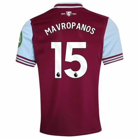 Kandiny Férfi Konstantinos Mavropanos #15 Sötétvörös Hazai Jersey 2024/25 Mez Póló Ing