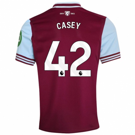 Kandiny Férfi Kaelan Casey #42 Sötétvörös Hazai Jersey 2024/25 Mez Póló Ing