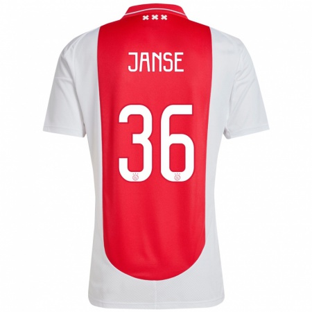 Kandiny Férfi Dies Janse #36 Piros Fehér Hazai Jersey 2024/25 Mez Póló Ing