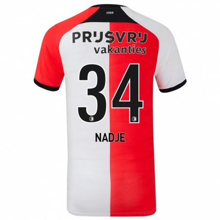 Kandiny Férfi Chris-Kévin Nadje #34 Piros Fehér Hazai Jersey 2024/25 Mez Póló Ing