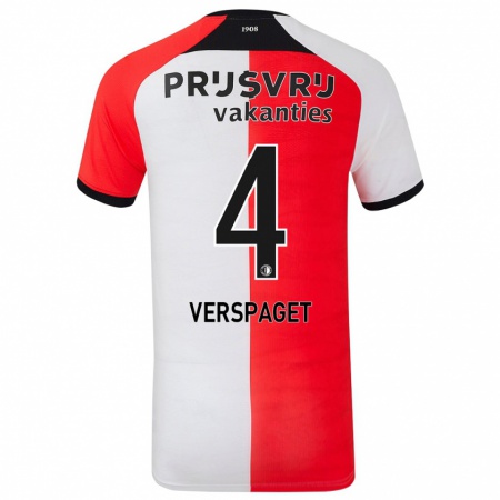 Kandiny Férfi Amber Verspaget #4 Piros Fehér Hazai Jersey 2024/25 Mez Póló Ing