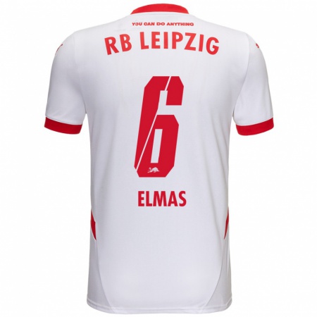 Kandiny Férfi Eljif Elmas #6 Fehér Piros Hazai Jersey 2024/25 Mez Póló Ing