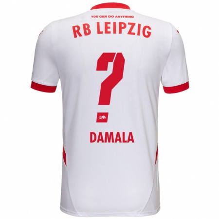 Kandiny Férfi Bilal Damala #0 Fehér Piros Hazai Jersey 2024/25 Mez Póló Ing