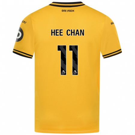 Kandiny Férfi Hee-Chan Hwang #11 Sárga Hazai Jersey 2024/25 Mez Póló Ing