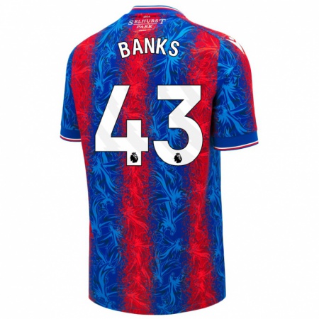 Kandiny Férfi Scott Banks #43 Piros Kék Csíkok Hazai Jersey 2024/25 Mez Póló Ing