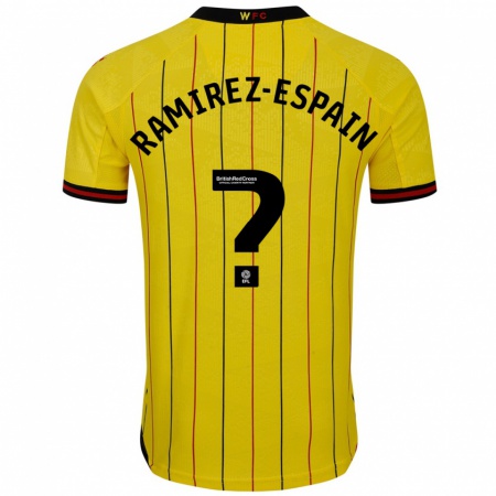 Kandiny Férfi Leo Ramirez-Espain #0 Sárga Fekete Hazai Jersey 2024/25 Mez Póló Ing