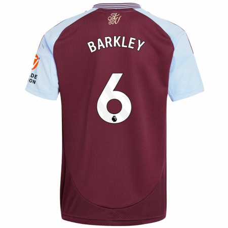 Kandiny Férfi Ross Barkley #6 Bordó Égszínkék Hazai Jersey 2024/25 Mez Póló Ing