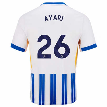 Kandiny Férfi Yasin Ayari #26 Fehér Kék Csíkos Hazai Jersey 2024/25 Mez Póló Ing