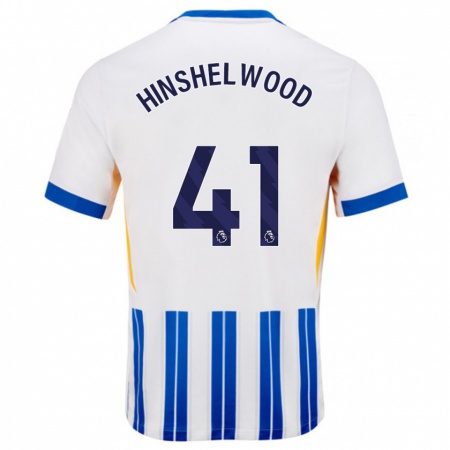 Kandiny Férfi Jack Hinshelwood #41 Fehér Kék Csíkos Hazai Jersey 2024/25 Mez Póló Ing