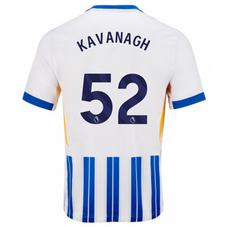 Kandiny Férfi Leigh Kavanagh #52 Fehér Kék Csíkos Hazai Jersey 2024/25 Mez Póló Ing