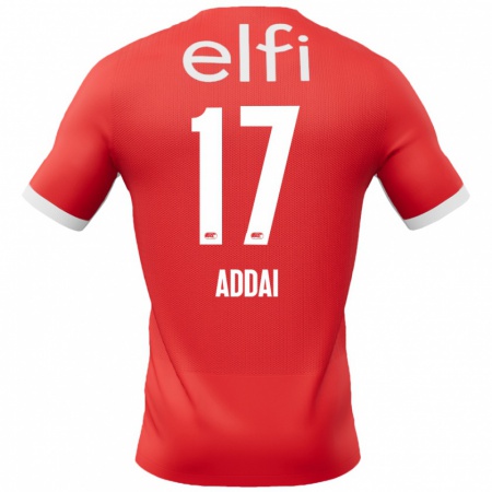 Kandiny Férfi Jayden Addai #17 Piros Fehér Hazai Jersey 2024/25 Mez Póló Ing