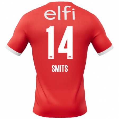 Kandiny Férfi Anthony Smits #14 Piros Fehér Hazai Jersey 2024/25 Mez Póló Ing