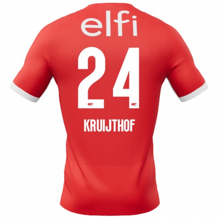 Kandiny Férfi Annemiek Kruijthof #24 Piros Fehér Hazai Jersey 2024/25 Mez Póló Ing