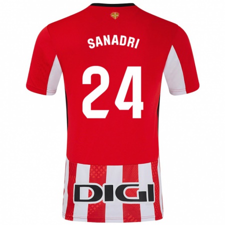 Kandiny Férfi Sanadri #24 Piros Fehér Hazai Jersey 2024/25 Mez Póló Ing