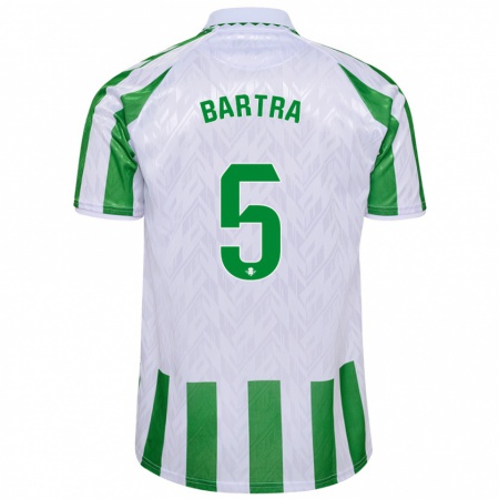 Kandiny Férfi Marc Bartra #5 Zöld Fehér Csíkok Hazai Jersey 2024/25 Mez Póló Ing