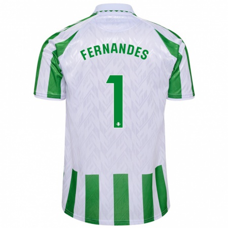 Kandiny Férfi Guilherme Fernandes #1 Zöld Fehér Csíkok Hazai Jersey 2024/25 Mez Póló Ing