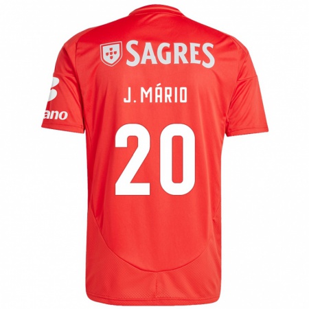 Kandiny Férfi João Mário #20 Piros Fehér Hazai Jersey 2024/25 Mez Póló Ing