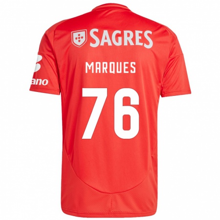 Kandiny Férfi Gustavo Marques #76 Piros Fehér Hazai Jersey 2024/25 Mez Póló Ing