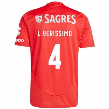 Kandiny Férfi Lucas Verissimo #4 Piros Fehér Hazai Jersey 2024/25 Mez Póló Ing