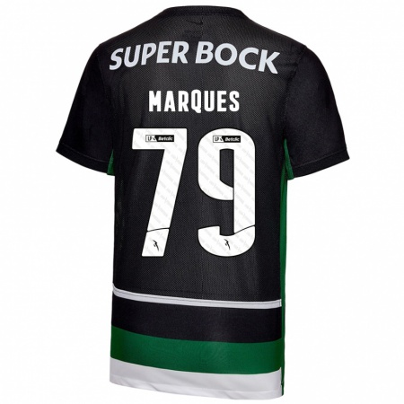 Kandiny Férfi Rodrigo Marquês #79 Fekete Fehér Zöld Hazai Jersey 2024/25 Mez Póló Ing