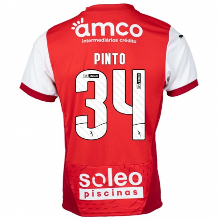 Kandiny Férfi Ana Pinto #34 Piros Fehér Hazai Jersey 2024/25 Mez Póló Ing